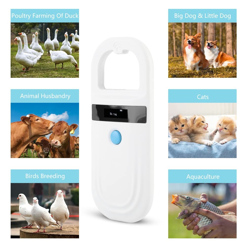 Dog Microchip Reader, Pet Microchip Scanner with OLED Display Screen, Pet Chi...