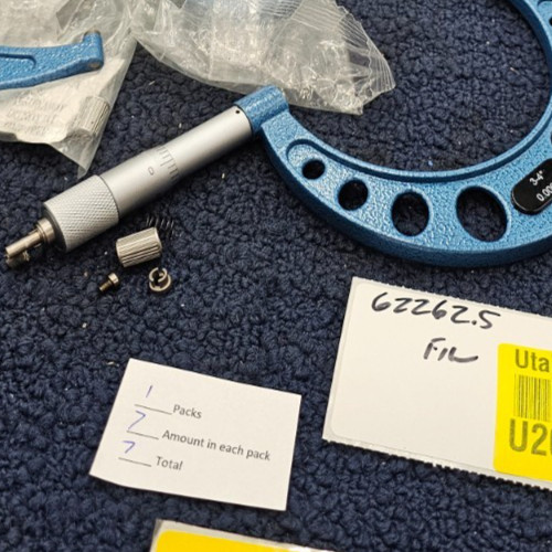 7 Pieces Micrometer Hardware Assembly Blue Different Sizes