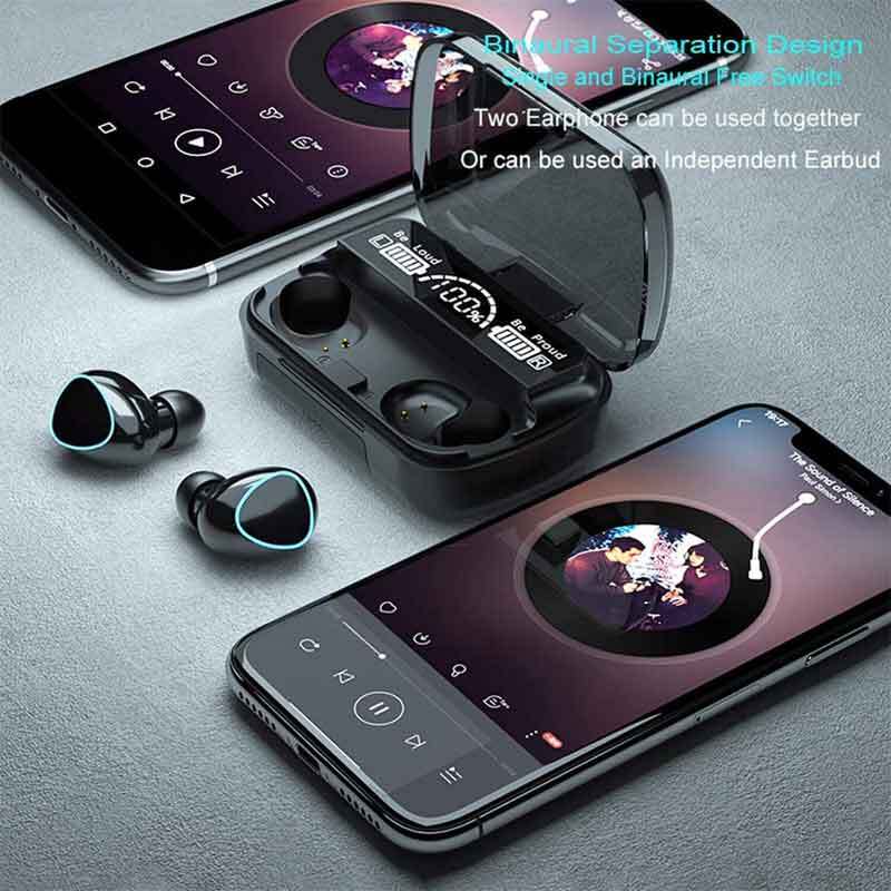 TWS Bluetooth Earbuds Waterproof Bluetooth 5.2 Headset Noise Cancelling Wireless