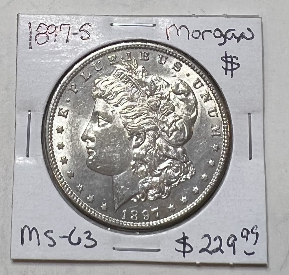 1897 S Morgan Silver Dollar $1 BLAST WHITE !!