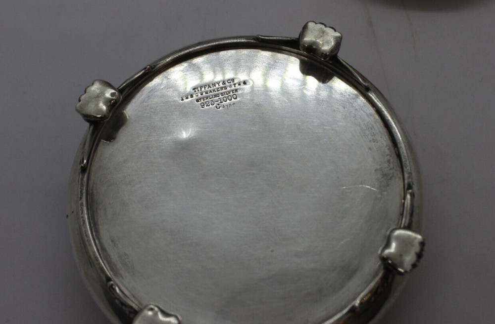 Tiffany & Co 3" Blush & Silver Solid Powder Box 12809 c.1896 (142g)