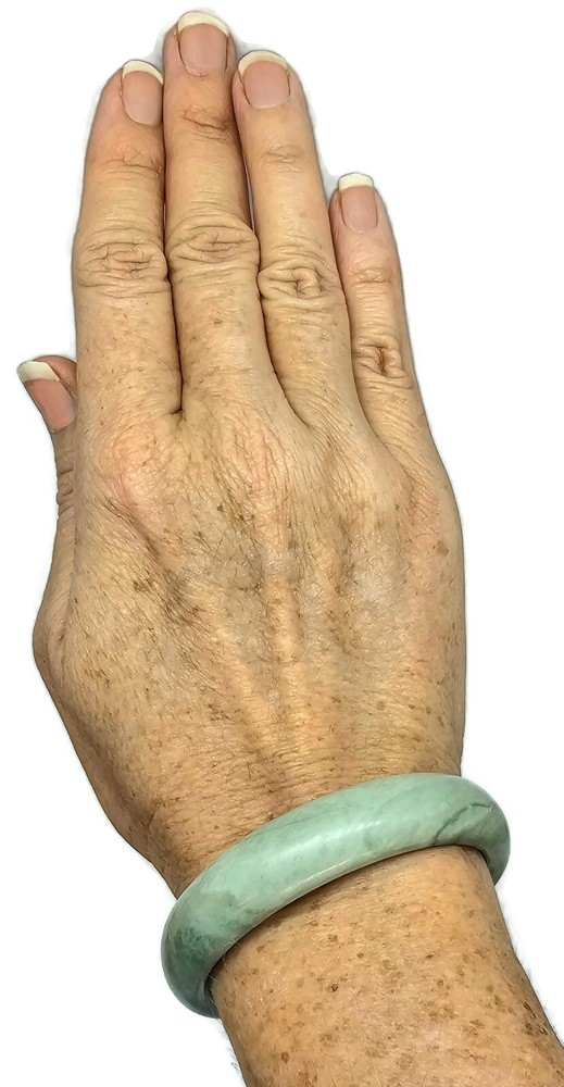 Solid Jade Bangle, 58mm Diameter, Green Nephrite Jade, Protection Gem, Lucky Gem