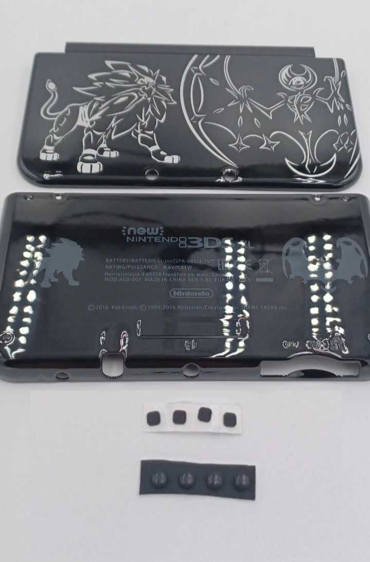 New Nintendo 3ds Xl LL Pokemon Replacement Shells Front+Rear+Rubber+Label UPC