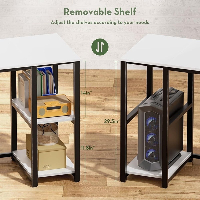 Compact Computer Desk W/ Sturdy Design Tool-Free Assembly Modern Style New