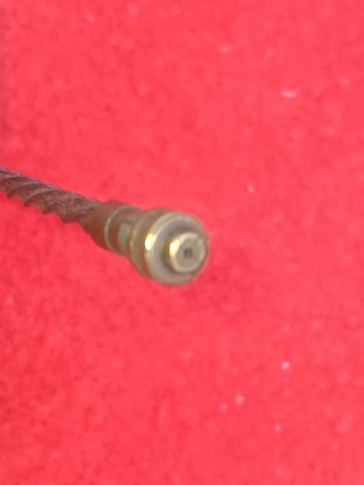 Antique brass push drill spiral drill, spring inside Brass handle Unmarked Maker
