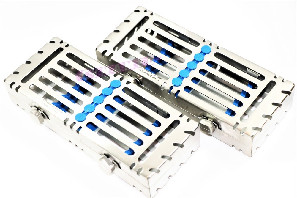 GERMAN GRADE STERILIZATION TRAY FOR 5 INSTRUMENTS DOUBLE BUTTON DETACHABLE 2EA