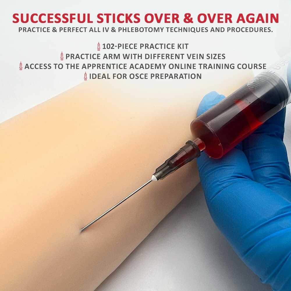 Venipuncture Practice Kit & Online Training for Nurses & Phlebotomists. Pract...