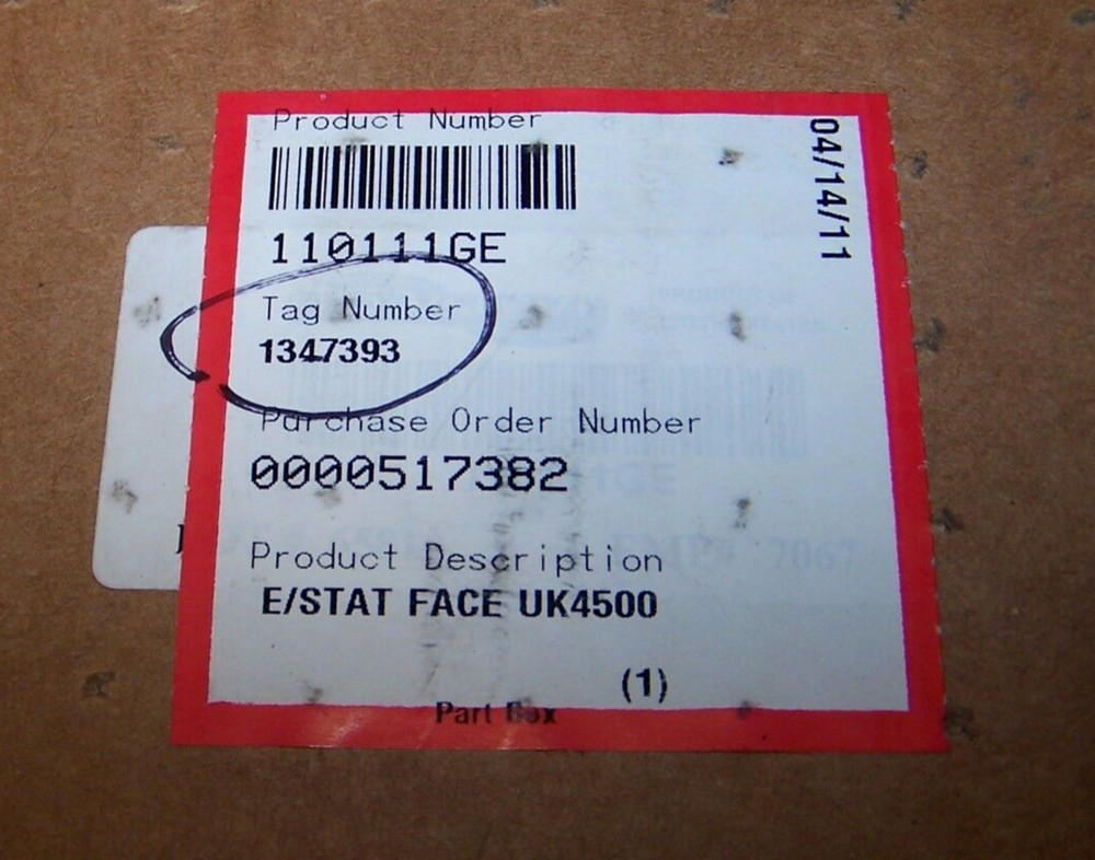 NEW FLOWSERVE 110111GE E/STAT FACE UK4500
