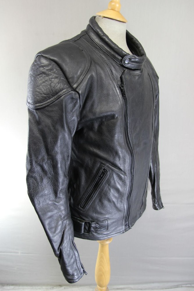 DYNAMIC LEATHERS CLASSIC BLACK BIKER JACKET 38-40 INCH CHEST