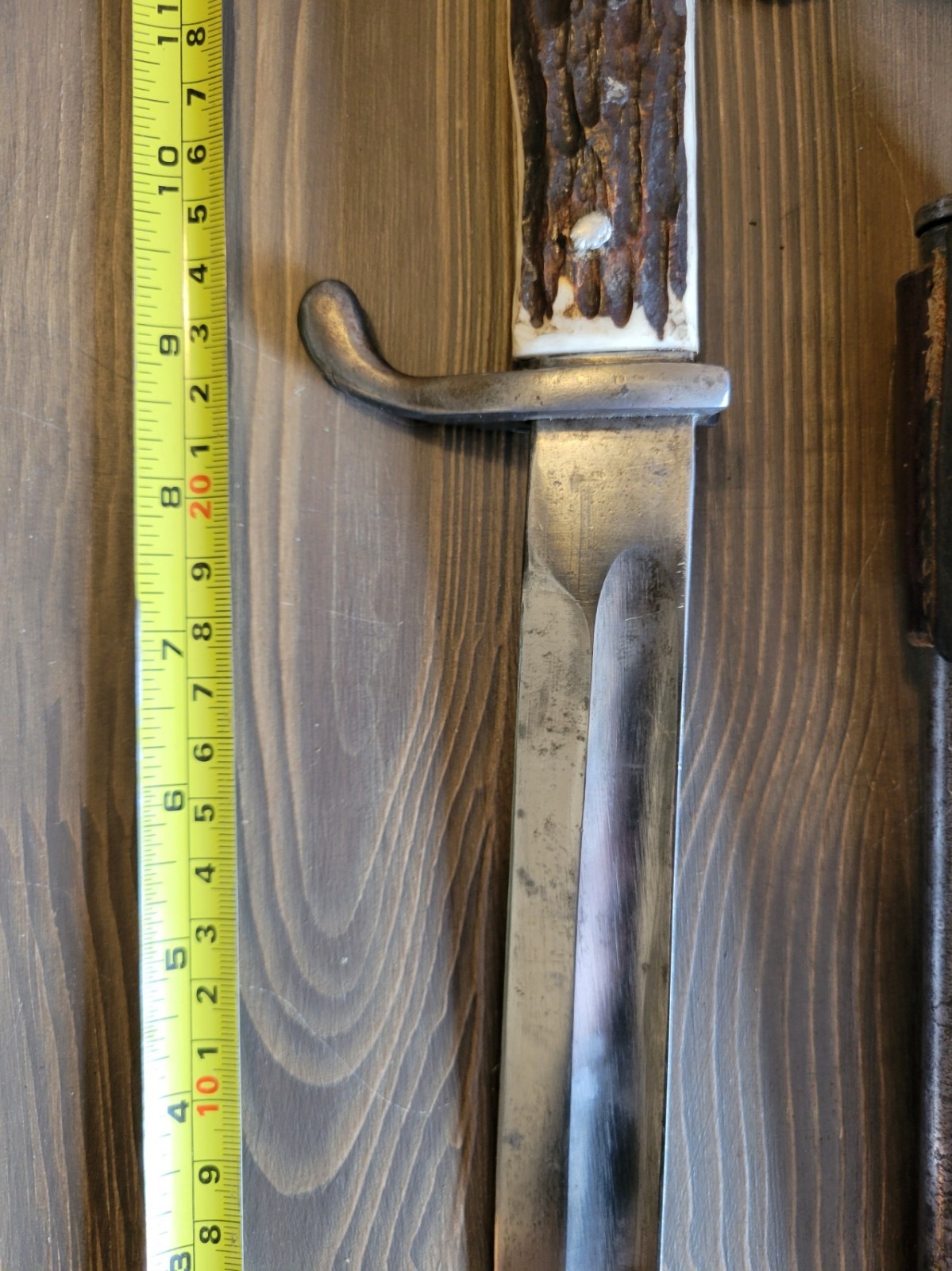 Modified WWI German Stag Handle Mauser Bayonet