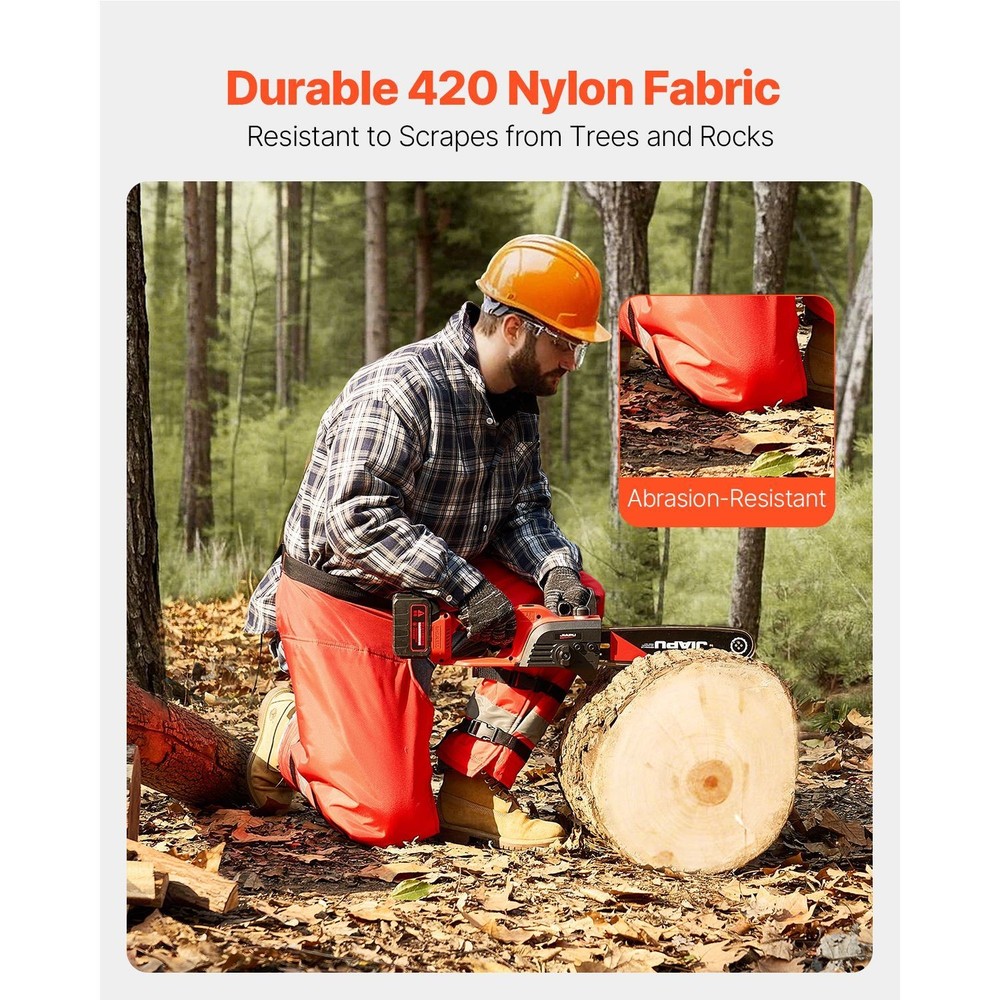 Adjustable Chainsaw Chaps Wrap, 8-Layer Cut-Resistant, for Loggers & Gardeners