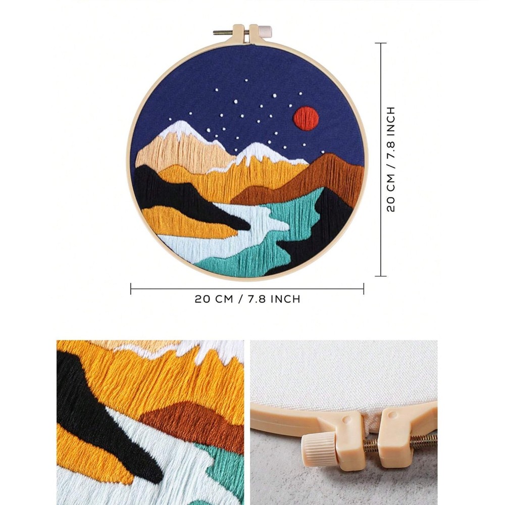 Henmany Beginner Friendly Embroidery Kit with 3 Colorful Patterns: undefined