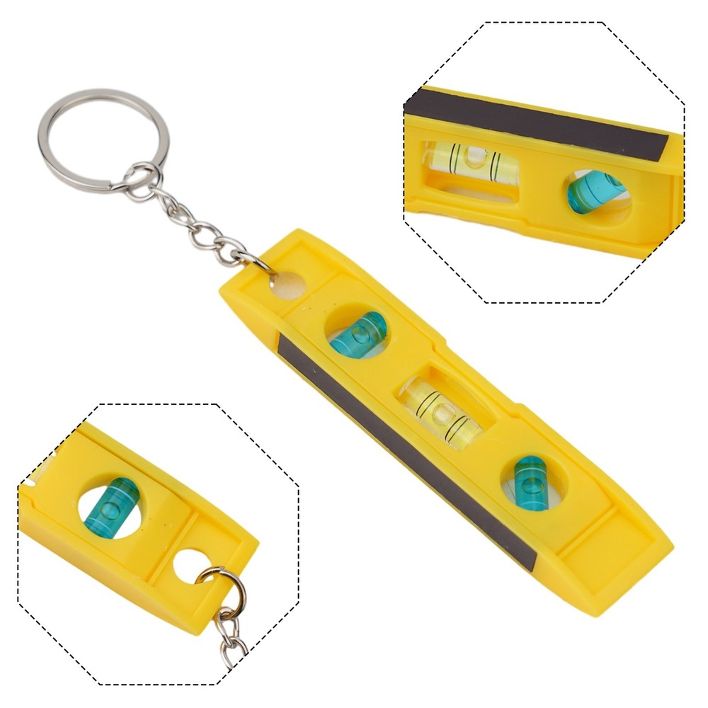 Small Magnetic Level Linear Bubble Level with Keychain for Easy Hanging