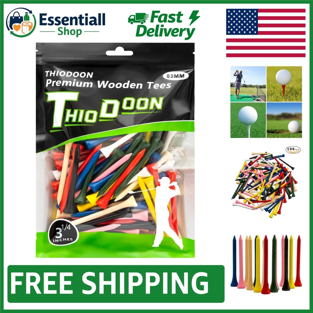 Versatile Pack of 100 Golf Tees - Multiple Colors & Sizes for Every Golfer