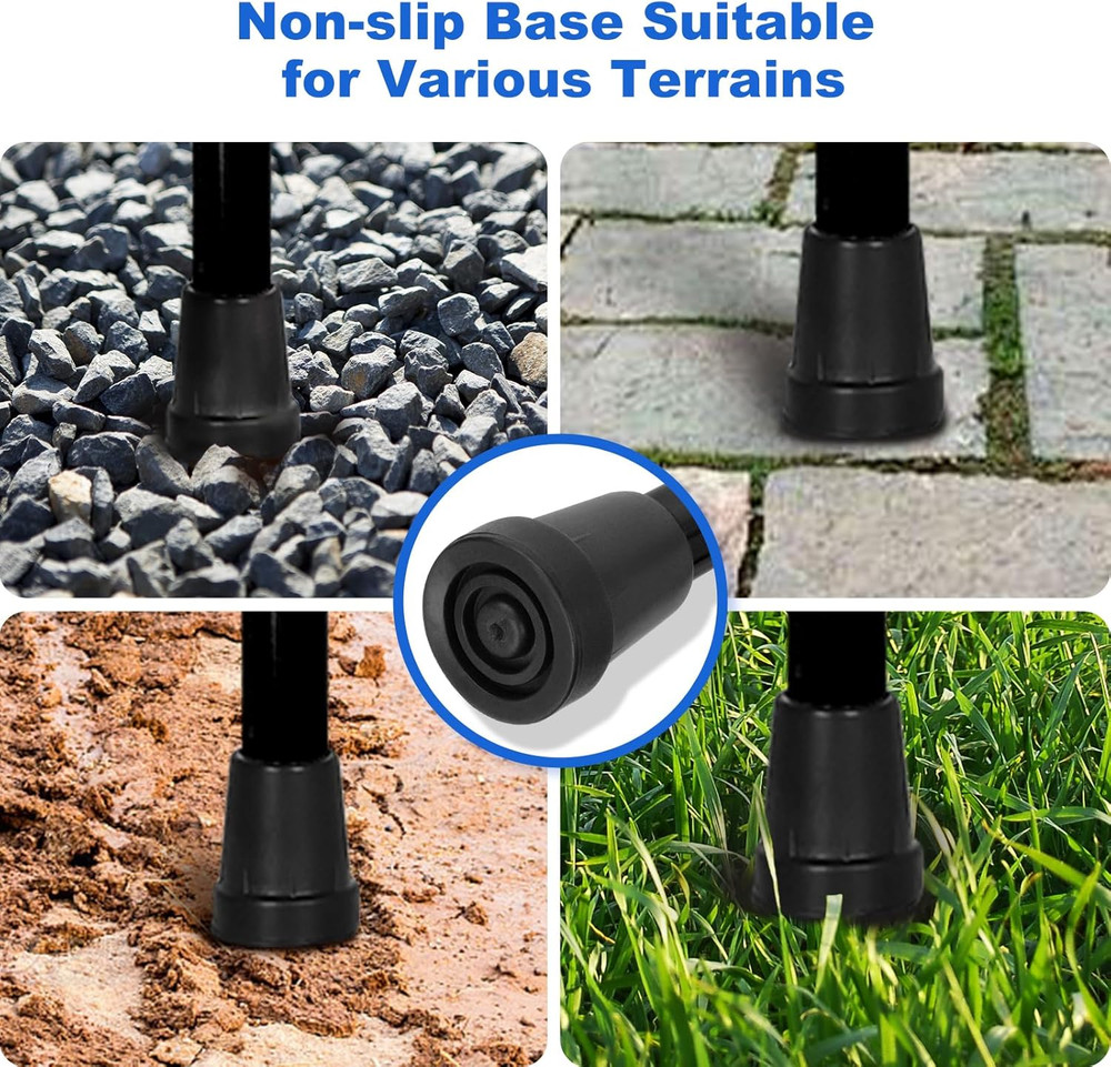 Folding Cane, Portable 5-Level Adjustable Height Walking Stick with Foldable Des