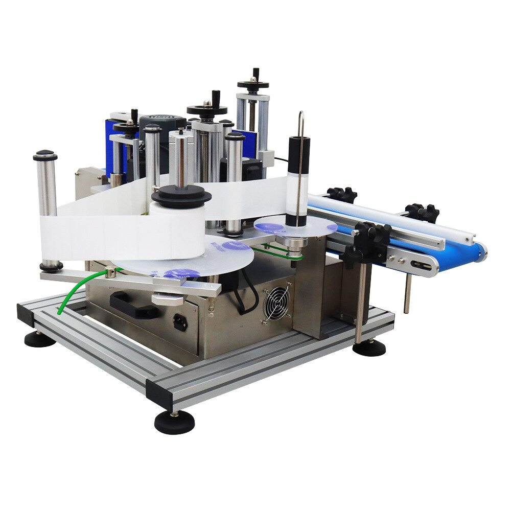 TECHTONGDA Automatic Desktop Conveyor Round Bottle High Speed Labeling Machine