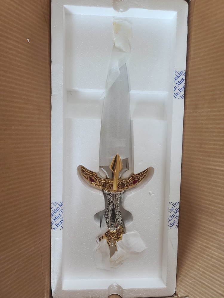 Franklin Mint King Arthur's Dagger with display frame, plus Certificate