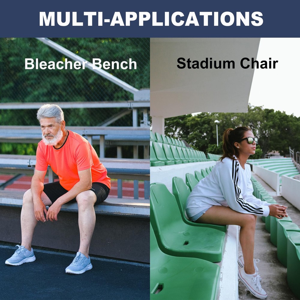 UCOMFEEL Portable Bleacher Seat Cushions with Handle, 2 Medium, Blue - 2 Pack