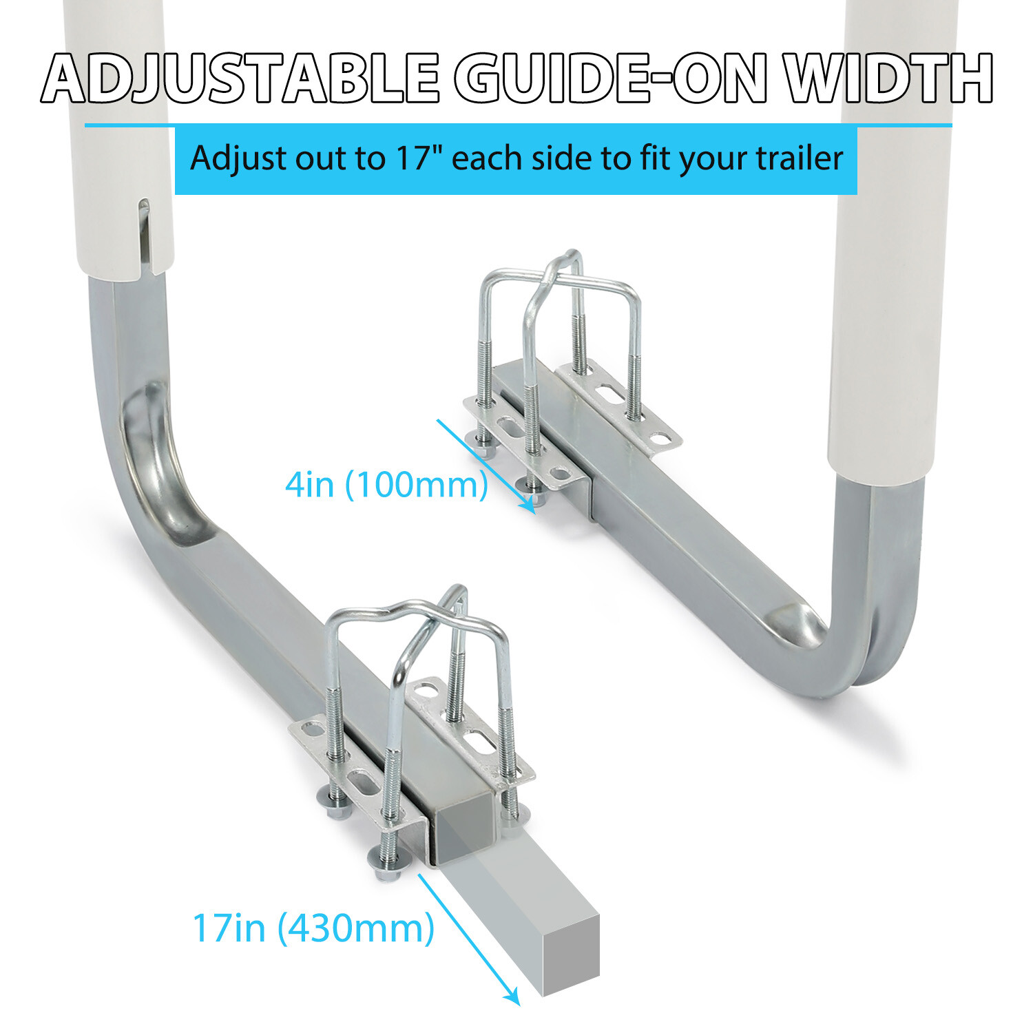 Pair 60" Boat Trailer Zinc-Plated Guide On Post Kit With PVC Poles Covers