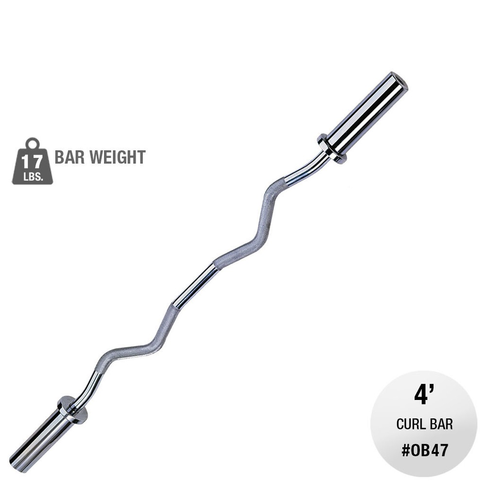 Body-Solid Olympic Curl Bar, Chrome
