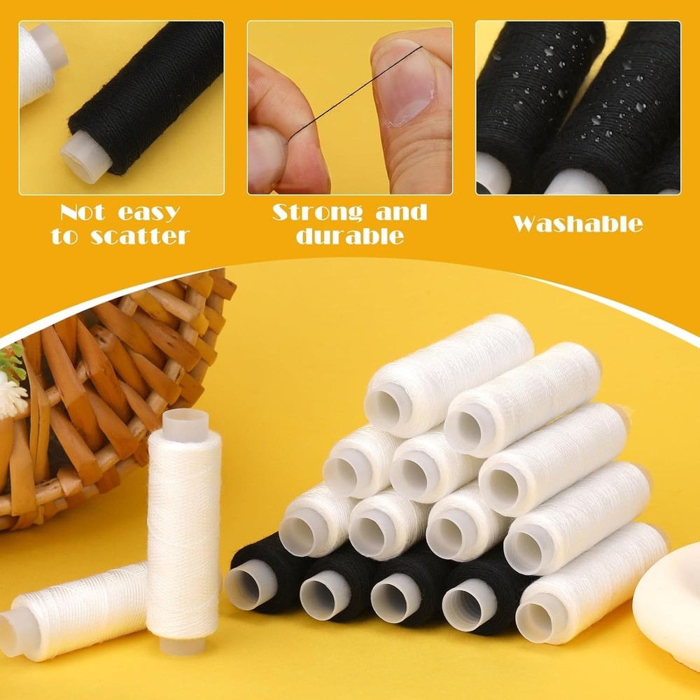 Sewing Thread, 200 Yards Per Roll Black Thread for Sewing, Sewing String for ...