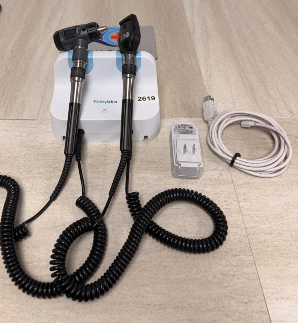 Welch Allyn 777 Wall Mount Otoscope Charging Base w/Heads 11720, 23810 2419