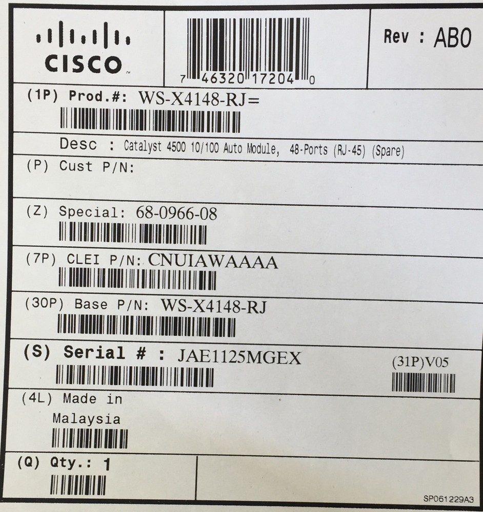 Cisco (WS-X4306-GB) Plug-in module Switch