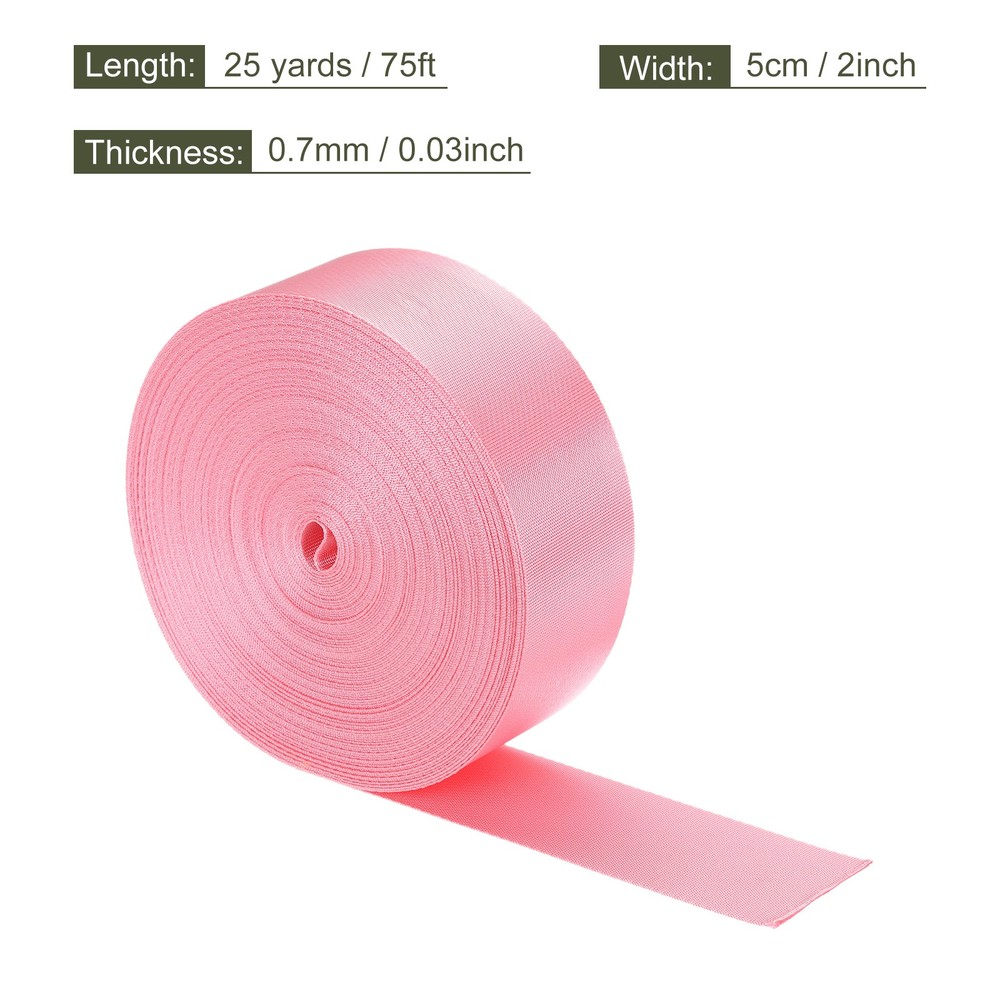 Flat Nylon Webbing Strap 2 Inch 25 Yards Cherry Pink for Backpack