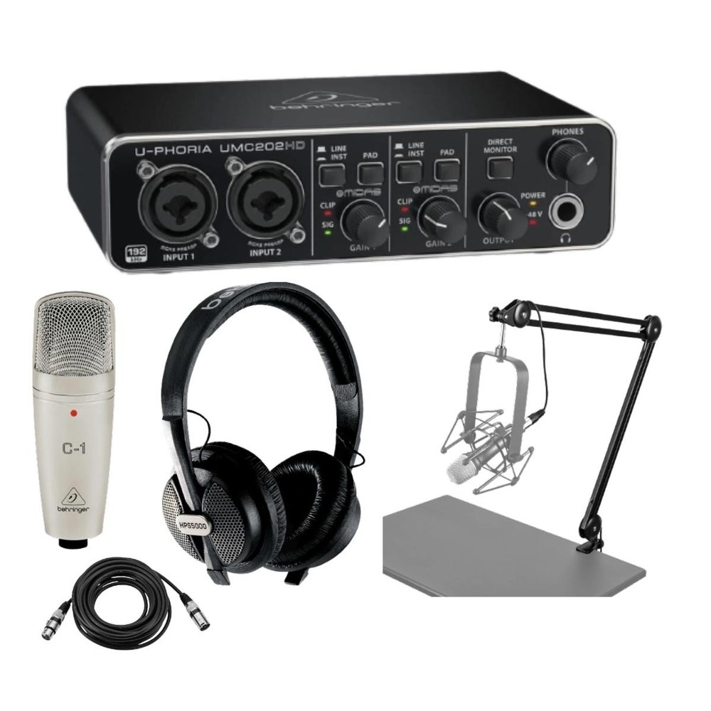 Behringer U-Phoria Studio Pro Complete Recording with UMC202HD Interface W/Kit