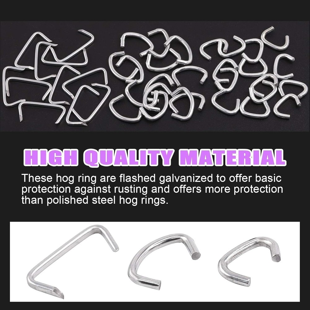 Versatile 1500Pcs Galvanized Hog Rings Installation Kit - Upholstery & Beyond
