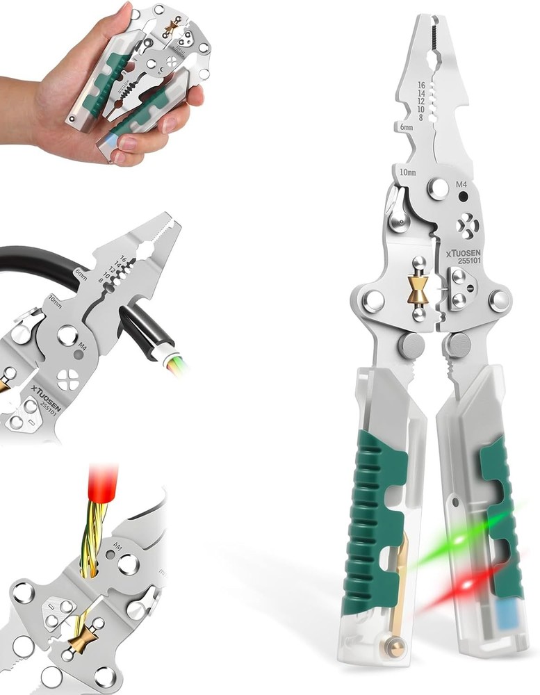 DIY Portable Multi-Functional Fold Wire Stripper Scissor w/ Electrical Test US