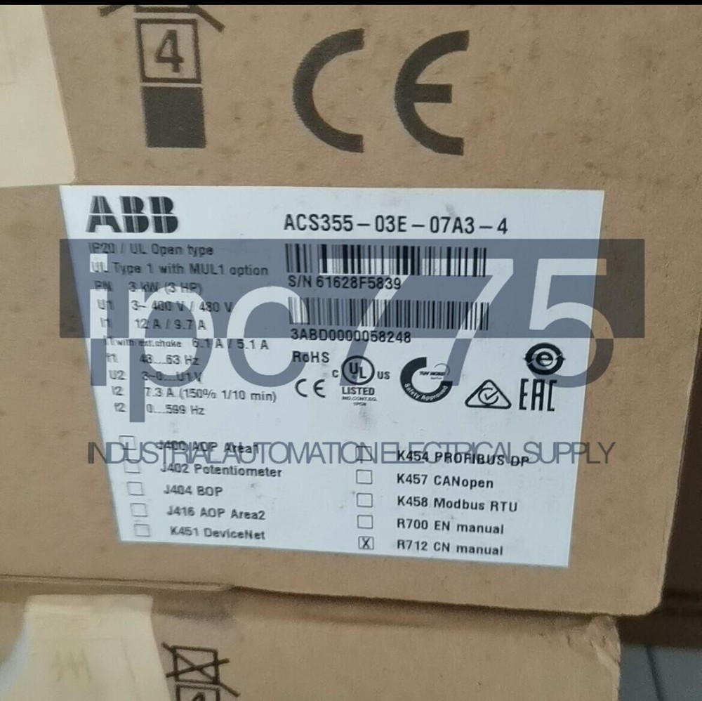 1pc ABB ACS355-03E-07A3-4  frequency converter 3PH 3KW