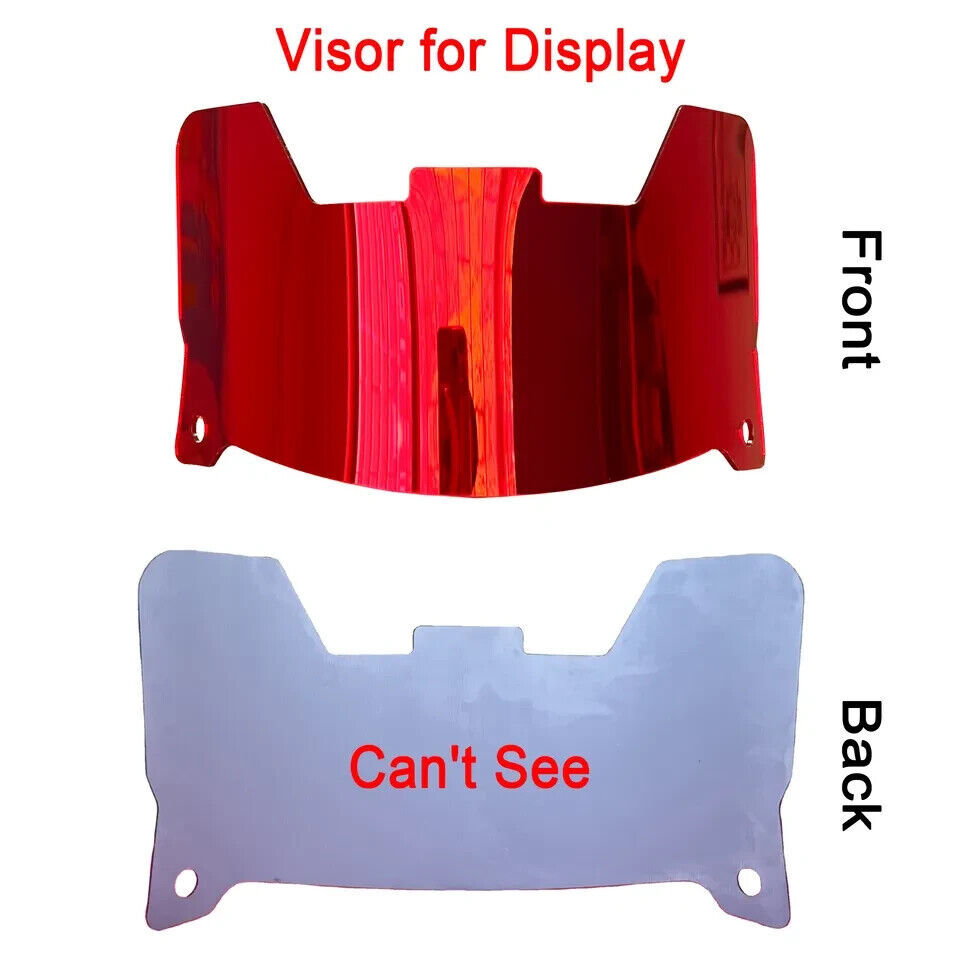 MIRRORED Full Size Football Helmet Visors Comes With Set of Clips DISPLAY ONLY