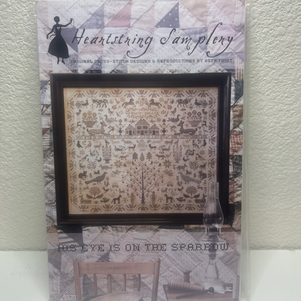 Heartstring Samplery His Eye is on Sparrow Cross Stitch Sampler Pattern Chart