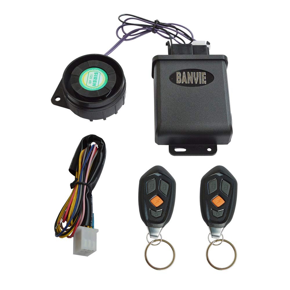 Motorcycle Alarm System with Remote Start Stop Engine, Super Waterproof Unit ...