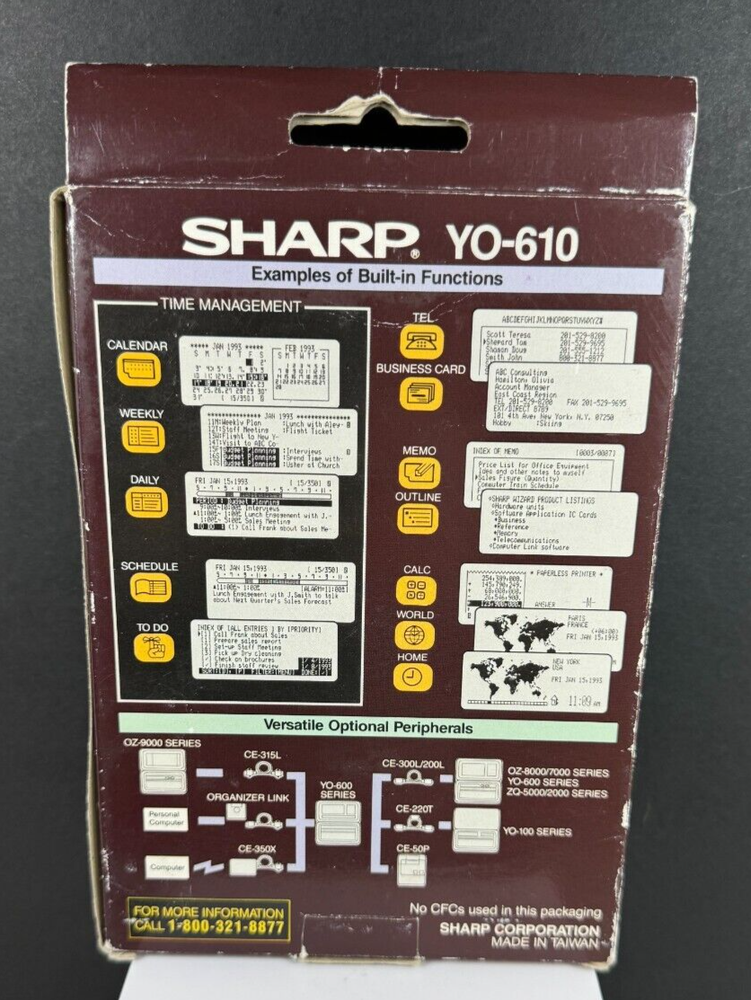 Vintage Sharp Electronic Organizer YO-600 - 620 MANUAL ONLY in Original Box