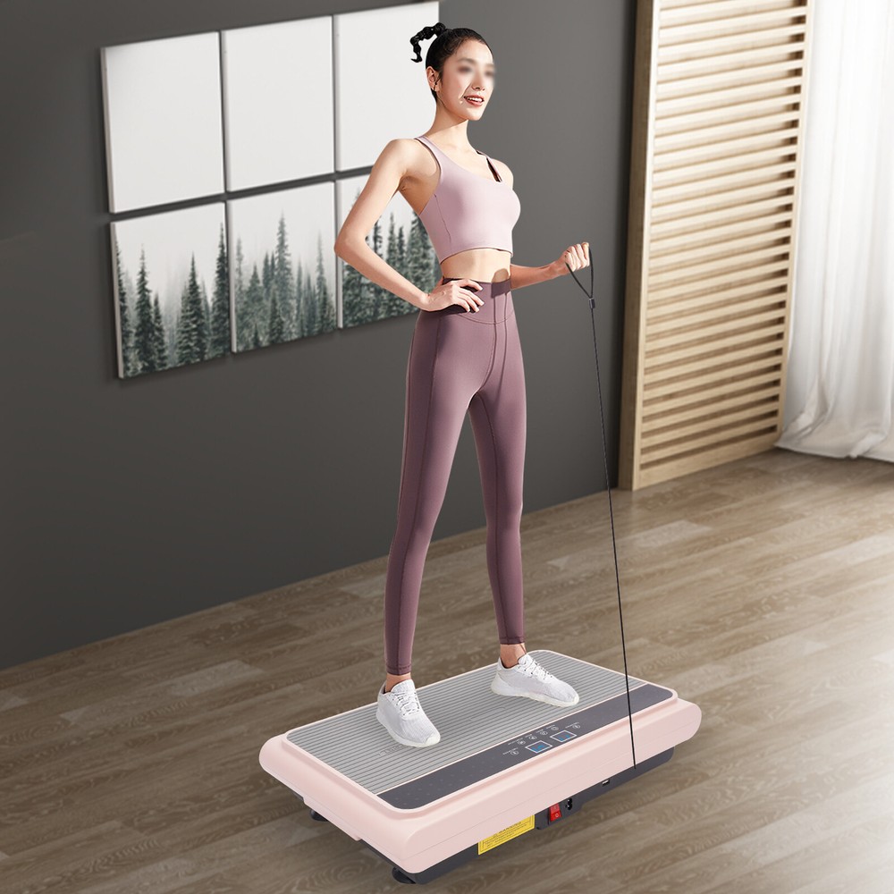 200W Vibration Plate Exercise Machine Whole Body Exercise Remote Control Pink