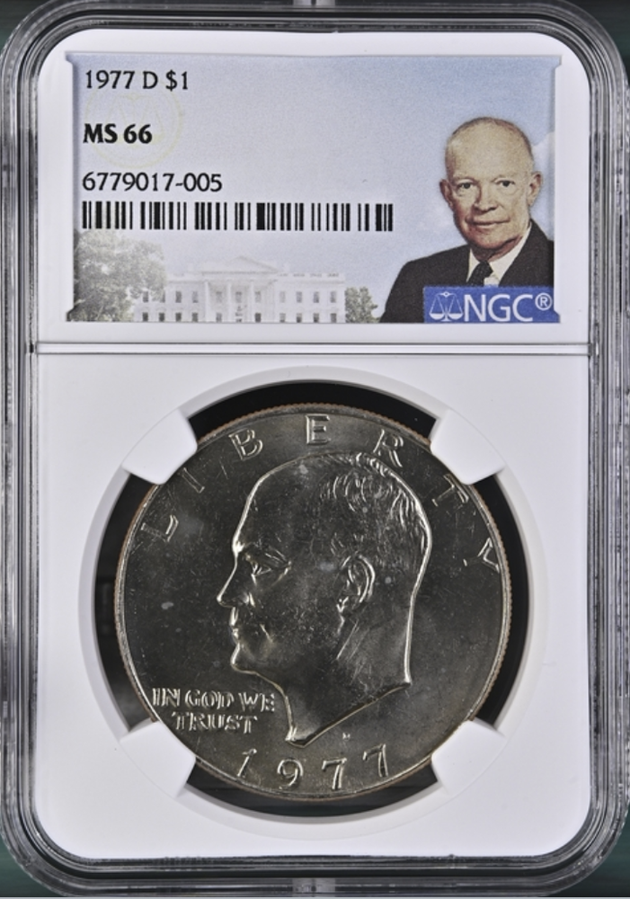 1977 Eisenhower Dollar - NGC MS66 Eisenhower Label