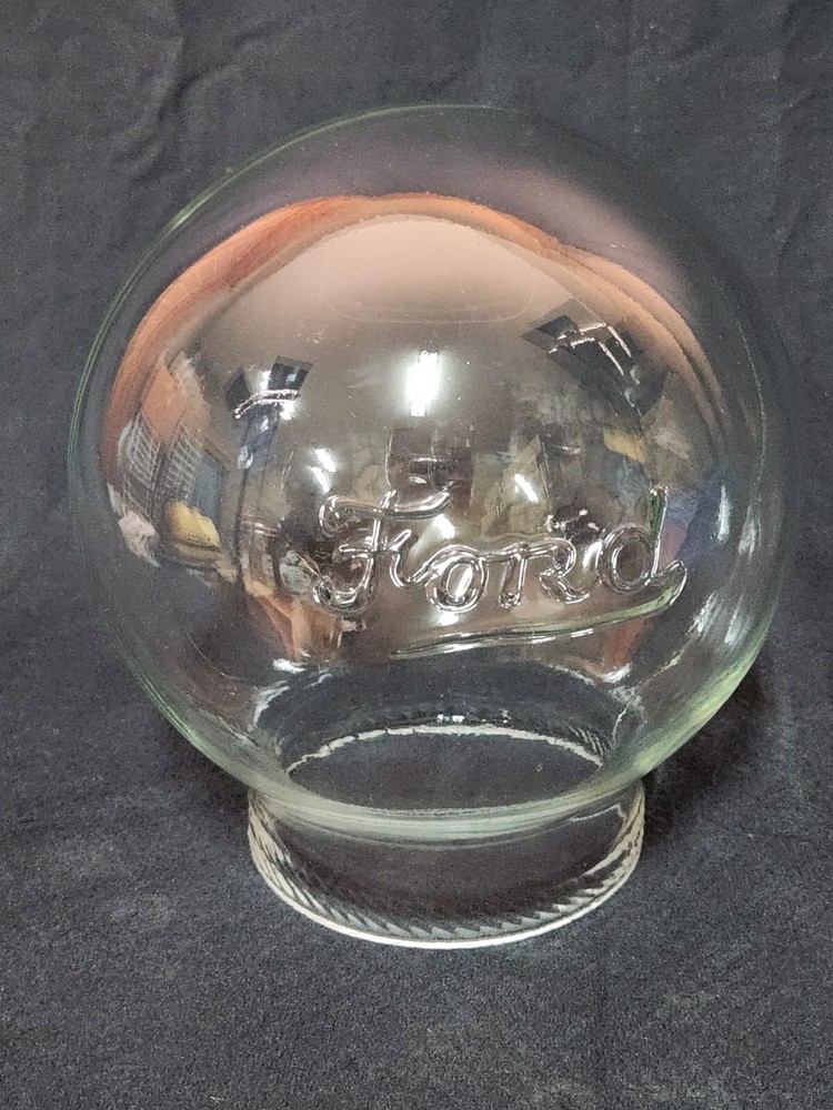 FORD "SCRIPT" EMBOSSED HAND BLOWN GUMBALL MACHINE GLOBE - FREE SHIPPING !!