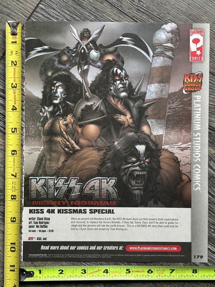 KISS Comic Ad Kiss 4K Kissmas Special Platinum Comics 2007 Kiss Memorabilia