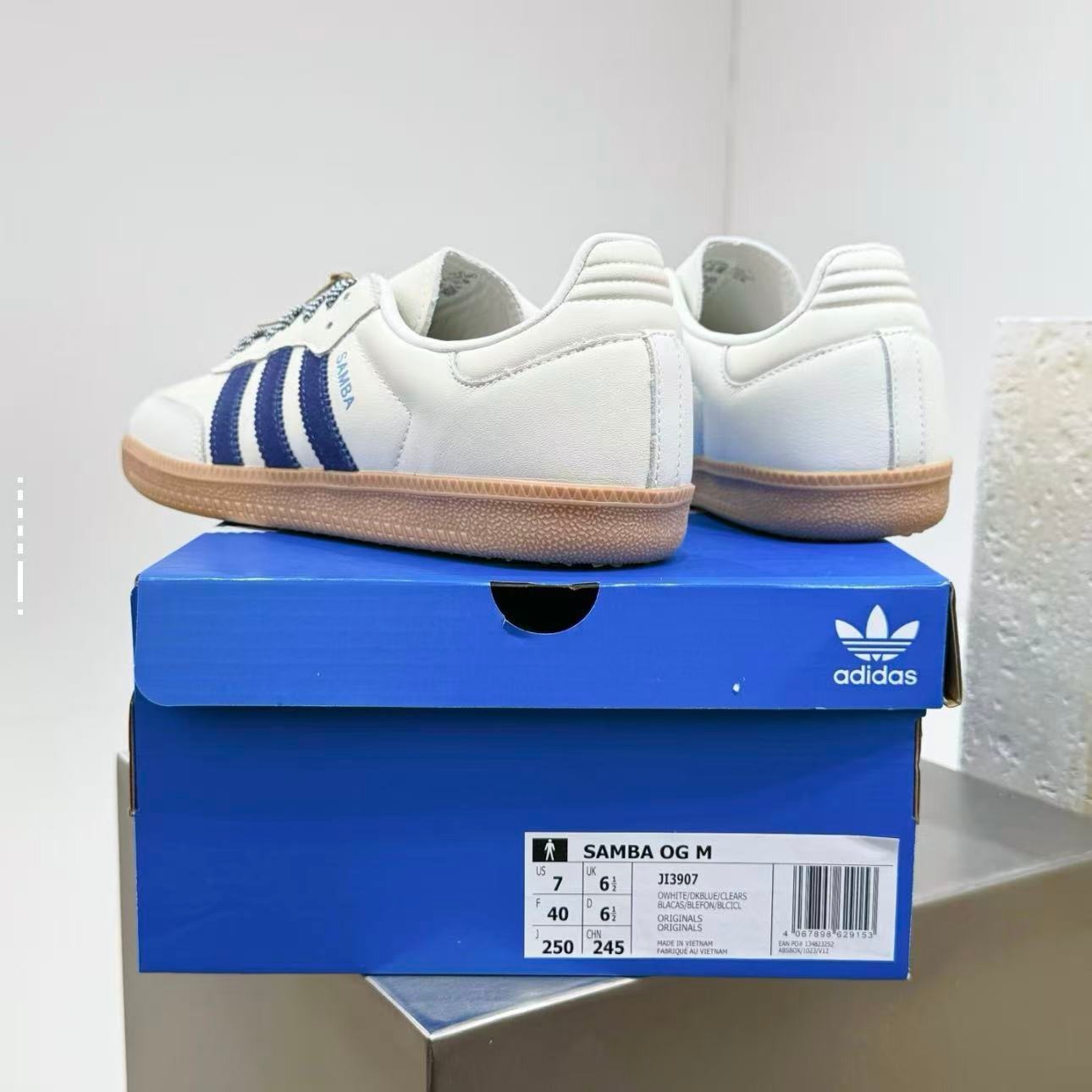 adidas Originals Samba OG Off White Dark Blue Clear Sky JI3907
