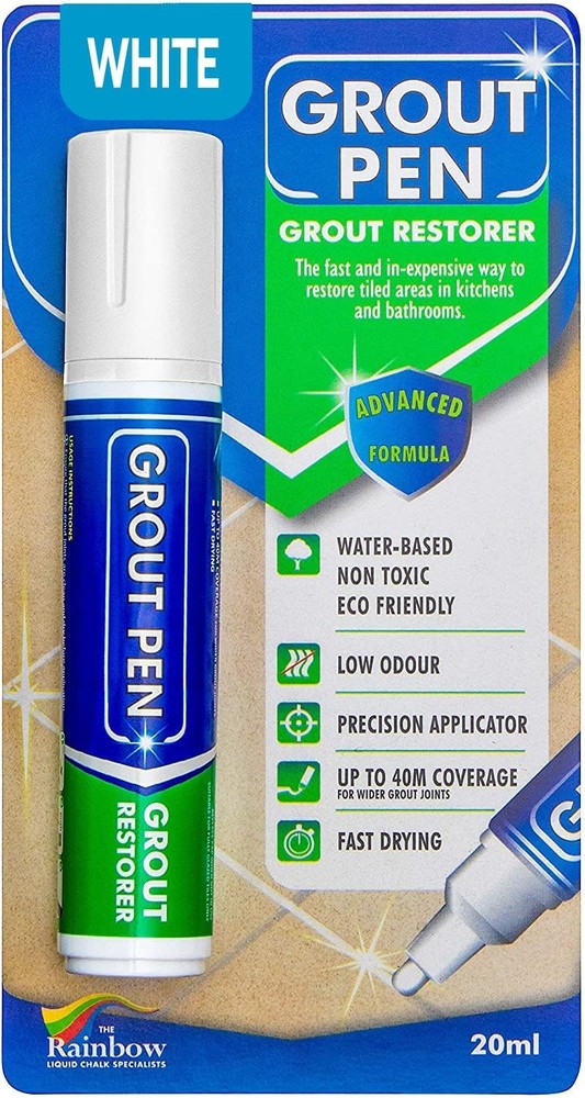 Revive Grout with Our White Tile Paint Marker - 20mL Waterproof Solution