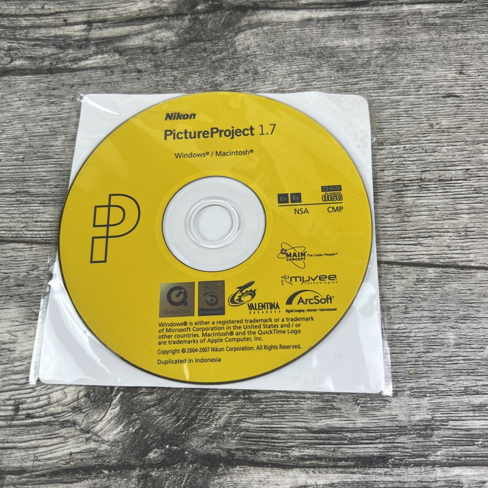 Nikon Picture Project 1.7 Windows & Mac CD-Rom & Reference Manual Disc - 2 Discs