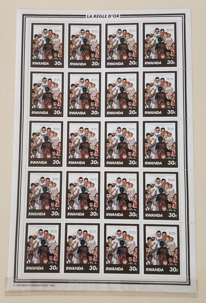 1981 Norman Rockwell Classics Postal Commemorative Stamps Collection Rwanda
