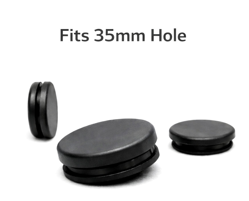 35mm Rubber Panel Plug Fits 3mm Panels – Solid Blind Knockout Plug