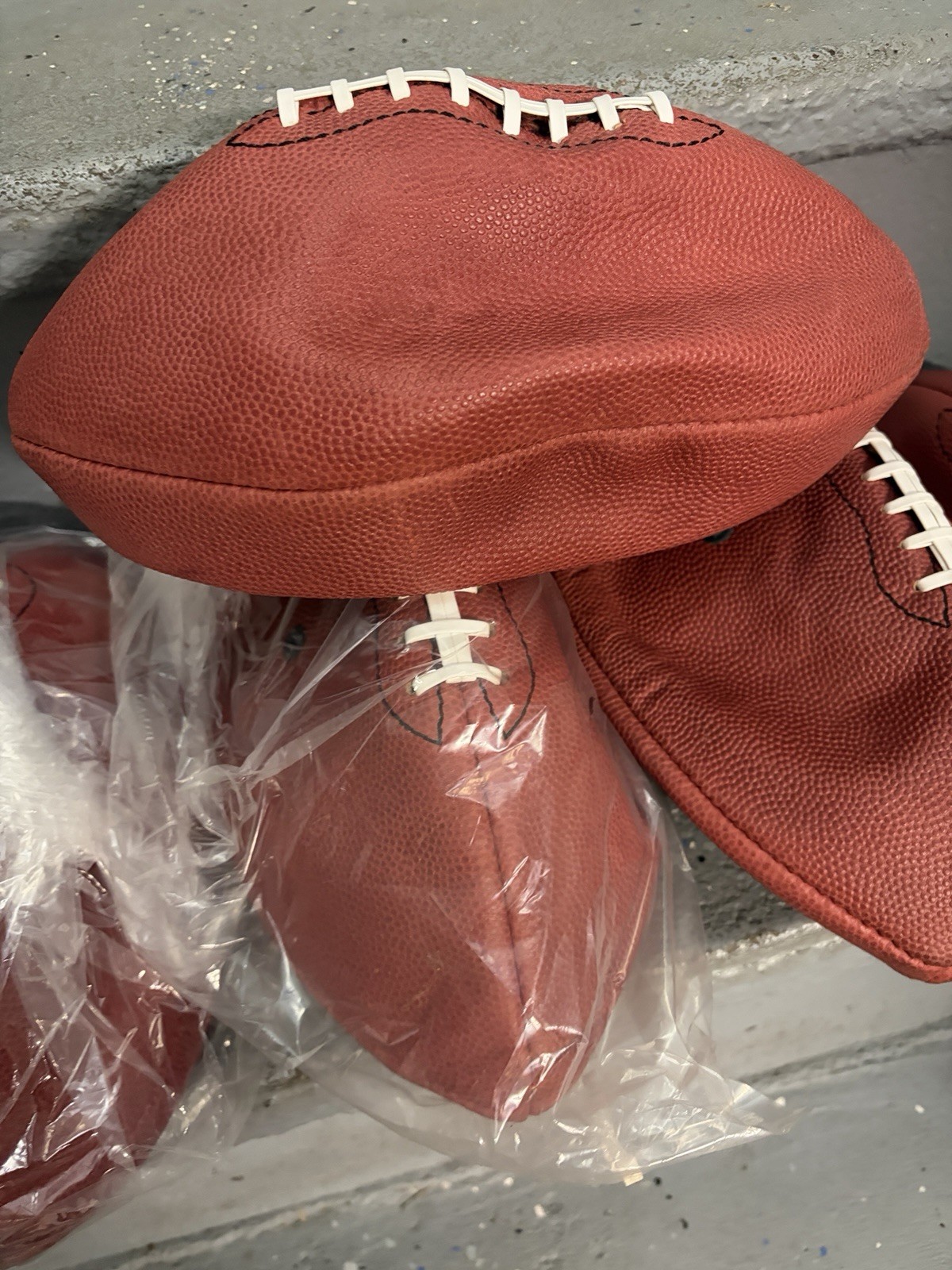 Practice Footballs Real Leather Factory Defect Lot x5 Football Non Regulation