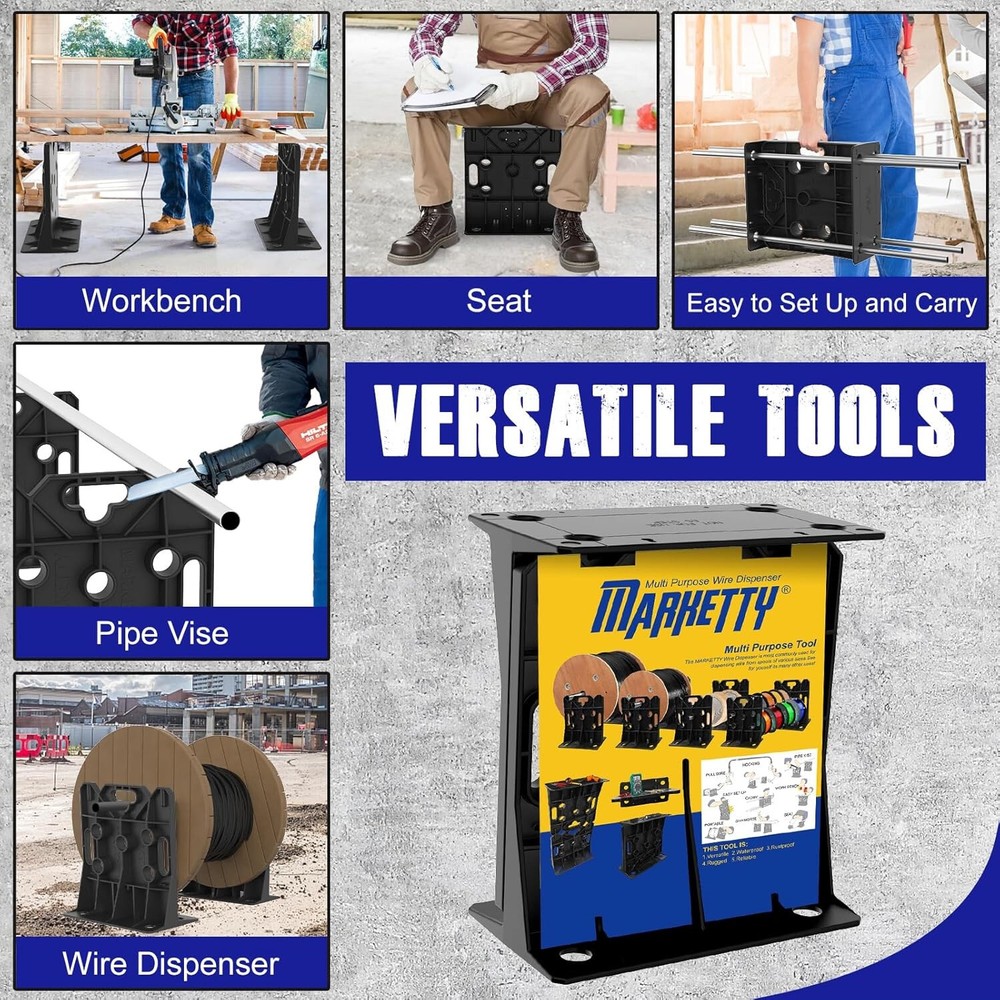 Portable Wire Dispenser Electrical Cable Spool Rack Spool Caddy Wire Roll Holder