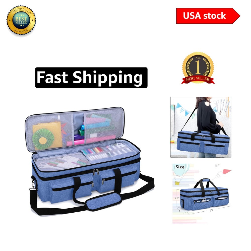Blue Double-Layer Bag for Cricut Explore & Maker - Portable & Functional