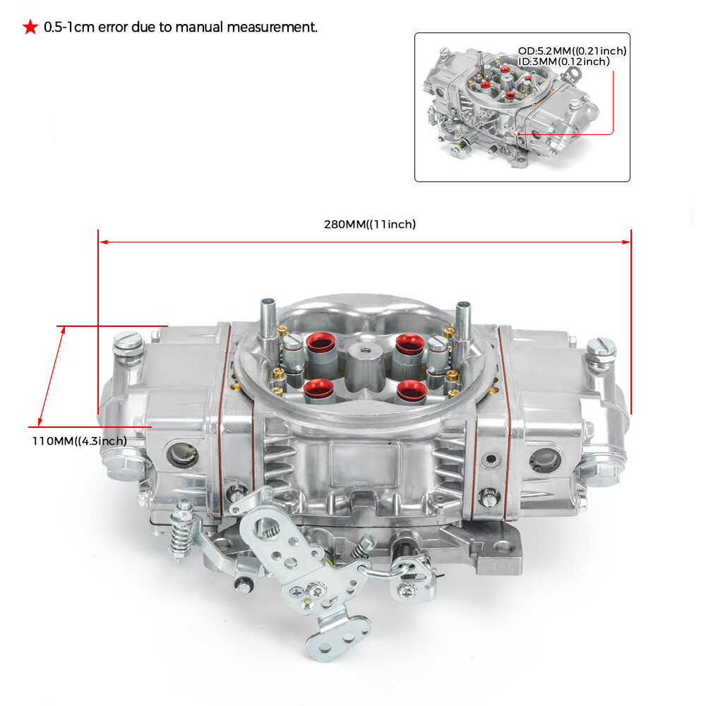 Performance Race Carburetor Double Pumper Mechanical 4 Barrel BR-67201 850CFM