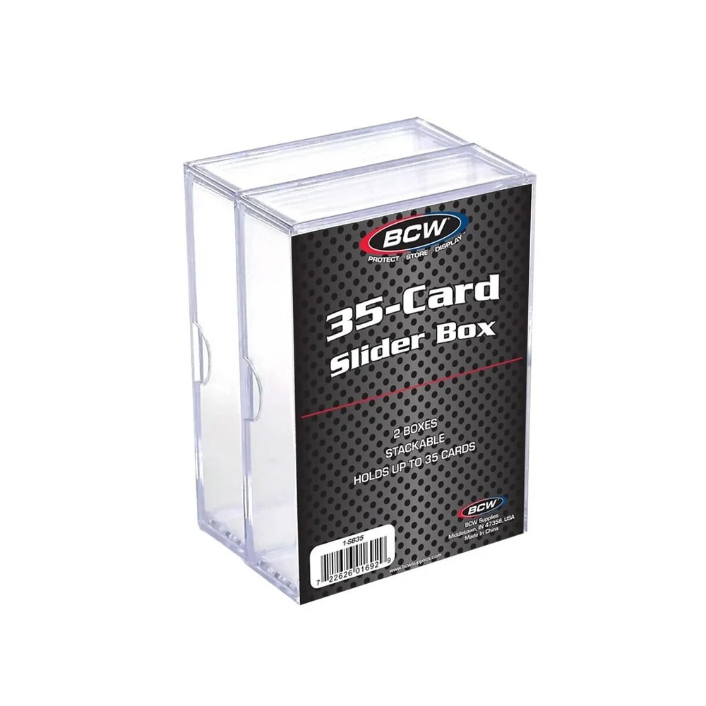 (8 Boxes) BCW 35 Card Size Slider Box Stackable Trading Card Storage Case 4x2